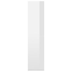 shumee magasfényű fehér forgácslap könyv-/tálalószekrény 66x30x130 cm 