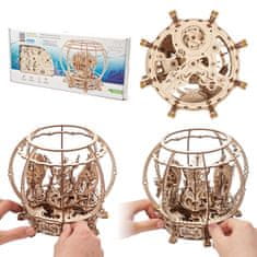 UGEARS 3D fából készült mechanikus puzzle mechanikus akvárium