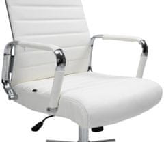 BHM Germany Columbus irodai szék, valódi bőr, fehér