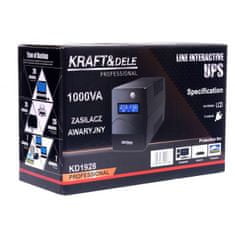 Kraft&Dele 600W UPS szünetmentes tápegység 1000VA LCD-vel