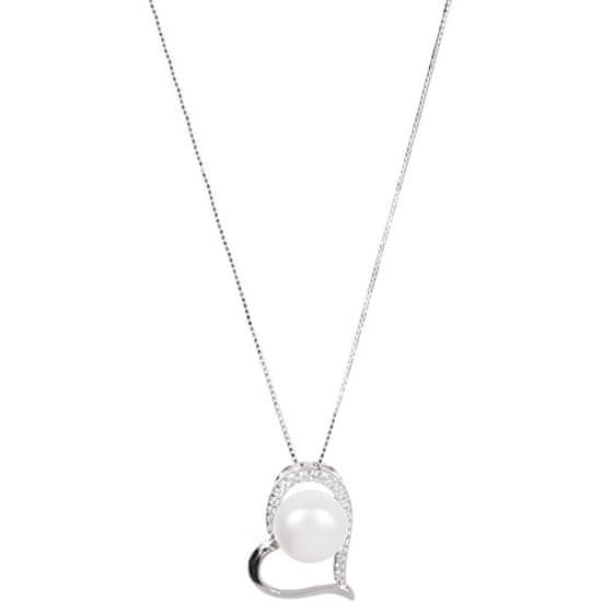 JwL Luxury Pearls Ezüst szív nyaklánc igazgyönggyel JL0461 (lánc, medál)