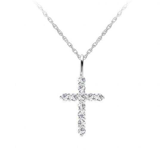 Preciosa Divatos ezüst nyaklánc cirkónium kövekkel Tender Crosses Preciosa 5332 00