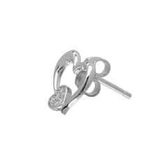 Preciosa Romantikus ezüst fülbevaló cirkónium kövekkel Tender Heart Preciosa 5335 00