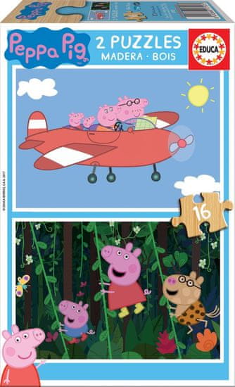 EDUCA Peppa Pig fa puzzle 2x16 darab