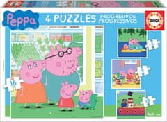 EDUCA Puzzle Pig Pepin 4 az 1-ben (6,9,12,16 darab)