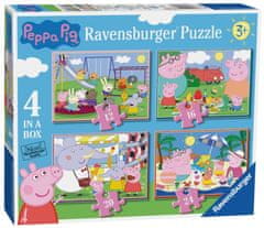 Ravensburger Puzzle Peppa Pig: Szórakoztató napok 4 az 1-ben (12,16,20,24 darab)