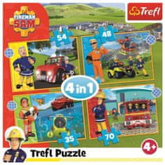 Trefl Puzzle Brave tűzoltó, Sam 4 az 1-ben (35,48,54,70 darab)