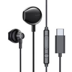 Joyroom JR-EC03 sztereó fülhallgható USB-C, fekete
