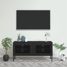 shumee fekete acél TV-szekrény 105 x 35 x 50 cm