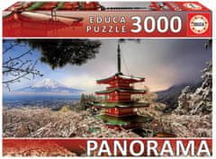 EDUCA Panoráma puzzle Mount Fuji, Japán 3000 darab