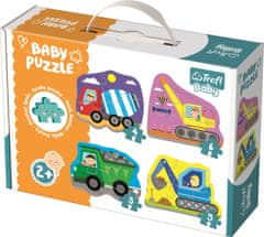 Trefl Baby puzzle Építőipari járművek 4 az 1-ben (3, 4, 5 és 6 darab)