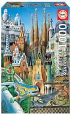 EDUCA Miniatűr puzzle Kollázs A. Gaudí munkáiból 1000 darab