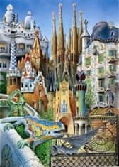EDUCA Miniatűr puzzle Kollázs A. Gaudí munkáiból 1000 darab