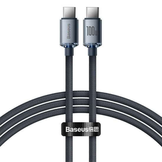 BASEUS Crystal Shine kábel USB-C / USB-C 5A 100W 1.2m, fekete