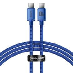 BASEUS Crystal Shine kábel USB-C / USB-C 5A 100W 1.2m, kék