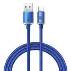 BASEUS Crystal Shine kábel USB / USB-C 5A 100W 1.2m, kék