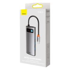 BASEUS Metal Gleam HUB adapter USB-C - 3x USB, szürke