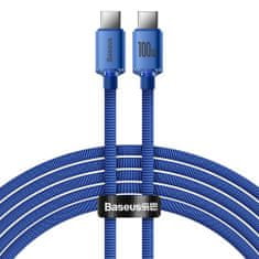 BASEUS Crystal Shine kábel USB-C / USB-C 5A 100W 2m, kék