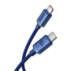 BASEUS Crystal Shine kábel USB-C / USB-C 5A 100W 2m, kék
