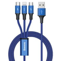 BASEUS Rapid 3in1 kábel USB - USB-C / Lightning / micro USB 3.5A 1.2m, kék