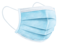 Safelab 10x felnőtt védőmaszk higiénikus - 3 rétegű kék cipzáras táskában