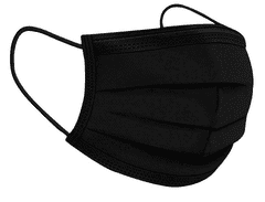 Safelab 10x felnőtt védőmaszk higiénikus - 3 rétegű fekete cipzáras táskában
