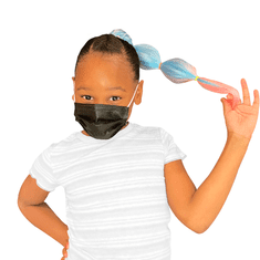 Safelab 10x gyerekvédő maszk higiénikus - 3 rétegű fekete cipzáras táskában