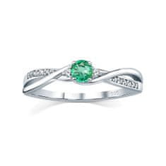 Silvego Ezüst gyűrű valódi természetes smaragddal JJJR1100ER (Kerület 60 mm)