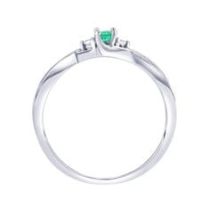 Silvego Ezüst gyűrű valódi természetes smaragddal JJJR1100ER (Kerület 60 mm)