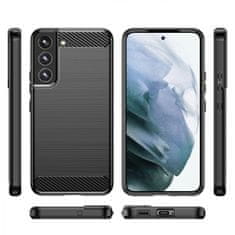 MG Carbon Case Flexible szilikon tok Samsung Galaxy S22 Plus, fekete