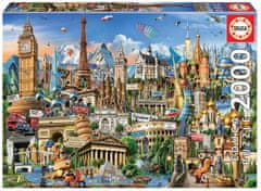 EDUCA Európa csodái puzzle 2000 darab