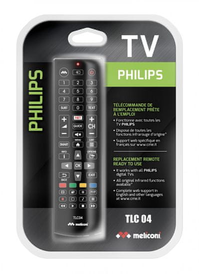 Meliconi TLC04, univerzális távirányító TV Philips