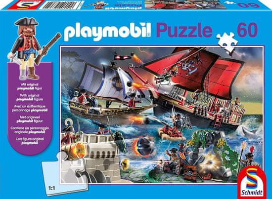 Schmidt Puzzle Playmobil Pirates 60 db + Playmobil figura