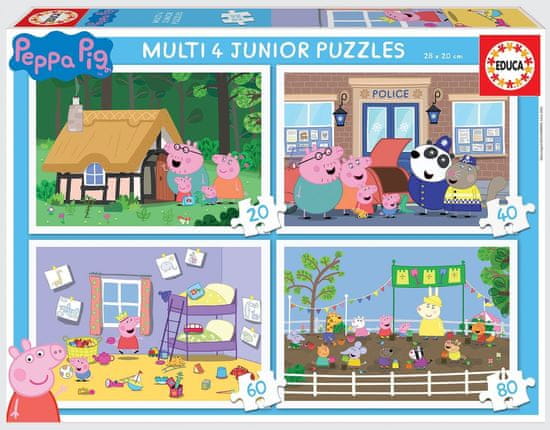 EDUCA Puzzle Peppa Pig 4 az 1-ben (20,40,60,80 darab)