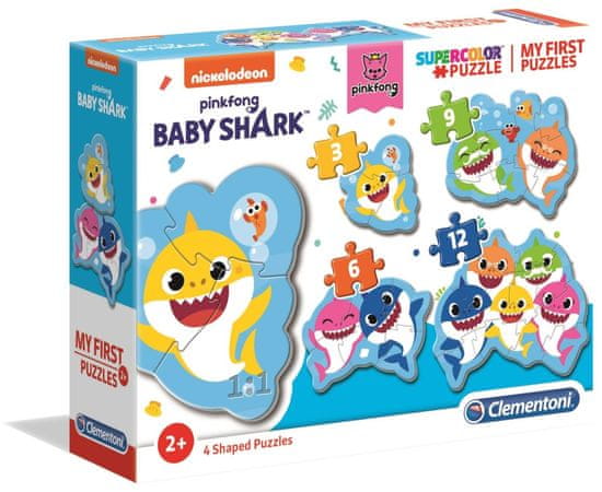 Clementoni Az első Baby Shark 4 az 1-ben puzzle (3,6,9,12 darab)