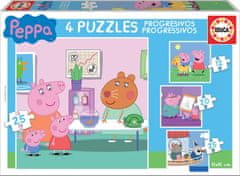 EDUCA Puzzle Peppa Pig 4 az 1-ben (12,16,20,25 darab)