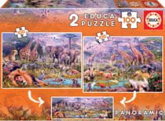 EDUCA Puzzle Vadállatok 2x100 db