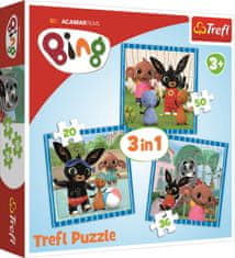 Trefl Puzzle 3in1 Bing Bunny, Szórakozás a barátokkal