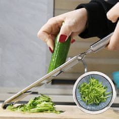 Netscroll Multifunkcionális zöldségszeletelő ergonomikus csúszásgátló fogantyúval és 3 különböző méretű pengével, MultiSlicer