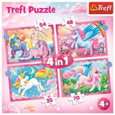 Trefl Puzzle Unikornisok és varázslat 4 az 1-ben (35,48,54,70 darab)