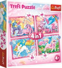 Trefl Puzzle Unikornisok és varázslat 4 az 1-ben (35,48,54,70 darab)