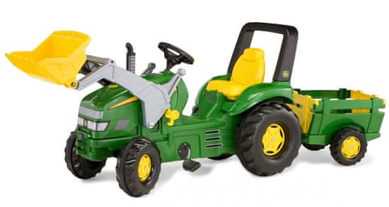 Rolly Toys X-Trac John Deere pedálos traktor homlokrakodóval és pótkocsival