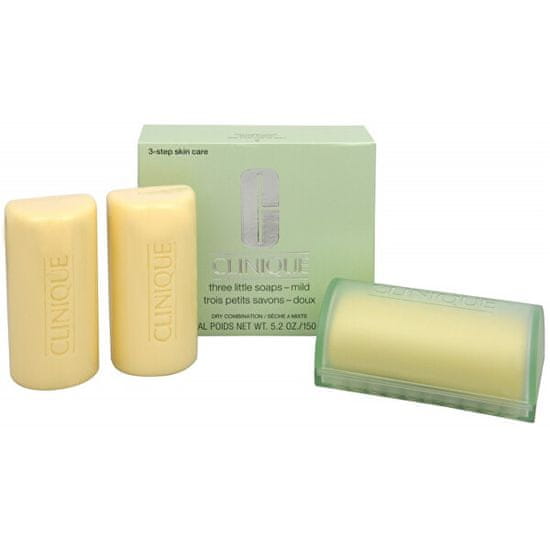 Clinique Arctisztító szappan száraz és vegyes bőrre 3 db (Three Little Soaps Mild) 3 x 50 g