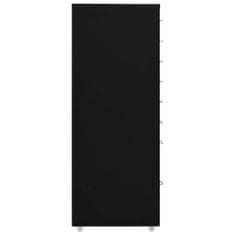 Greatstore fekete fém mobil iratszekrény 28 x 41 x 109 cm