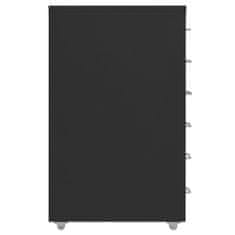Greatstore fekete fém mobil iratszekrény 28 x 41 x 69 cm