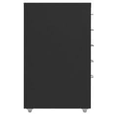 Greatstore fekete fém mobil iratszekrény 28 x 41 x 69 cm