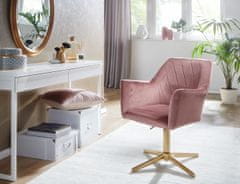 Bruxxi Roll fotel, bársony, rózsaszín