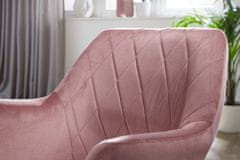 Bruxxi Roll fotel, bársony, rózsaszín
