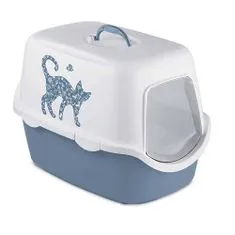 Stefanplast CATHY Griffe fedett macska WC vidám motívummal kék / fehér 56x40x40cm