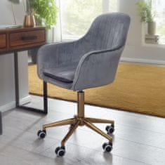 Bruxxi Silen irodai szék, bársony, szürke
